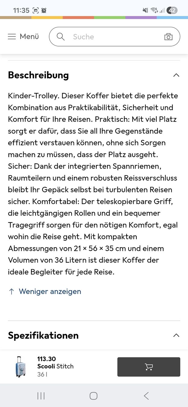 Valigie: Stitch Handgepäckkoffer, 1x gebraucht – Nuovo (secondo la descrizione) da Zürich venduto da mil_2hmy 3