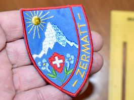 VINTAGE Badge ZERMATT 4 nos ST. GALLER STICKEREI abzeichen