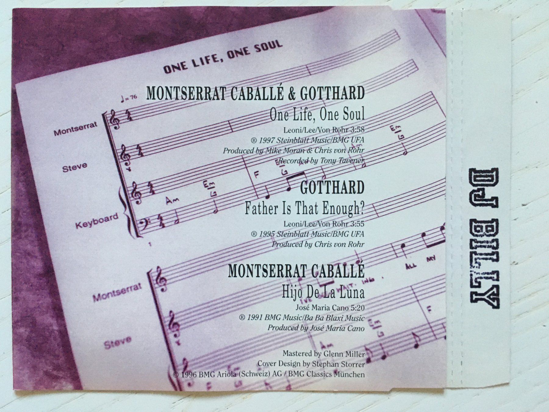 CD: MONTSERRAT CABALLE & GOTTHARD - ONE LIFE – Usato da Bottens venduto da hotter-than-hell 1