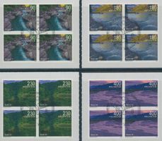 2022  Flusslandschaften I - Viererblock - Ersttag Stempel ET