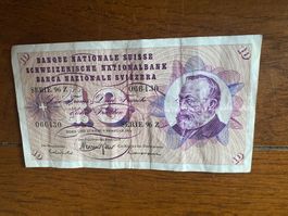 Billet suisse banknoten 07,02 1974