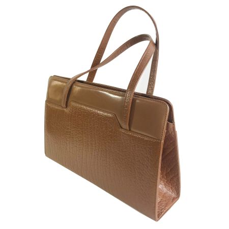 Tasche rehbraun mit Reissverschluss 2 Henkel VINTAGE 1950s
