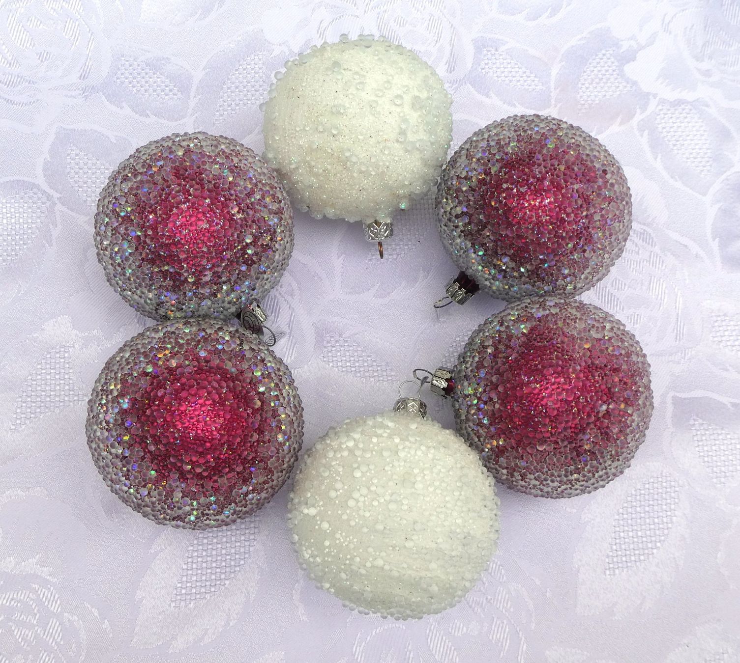 Tutte le decorazioni: Weihnachtskugeln, Christbaumkugeln, 6 Stk, Glas rot weiss – Usato da Frauenfeld venduto da dhour 3
