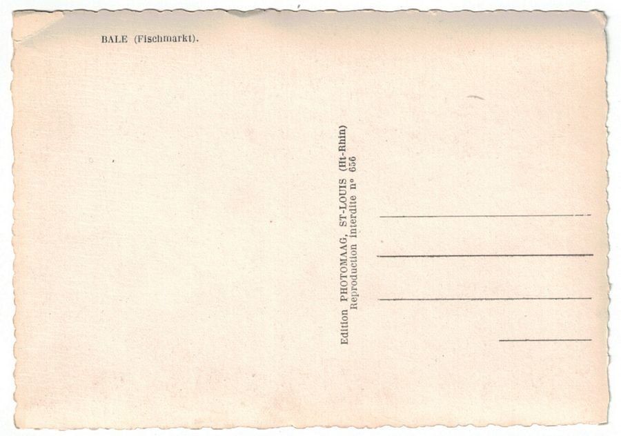 Cartoline postali: Basel, Fischmarkt, Oldtimer, um 1940 – Usato da Frauenfeld venduto da POML 1