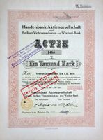 Handelsbank AG vorm. Berliner Viehcommissionsbank - 1921