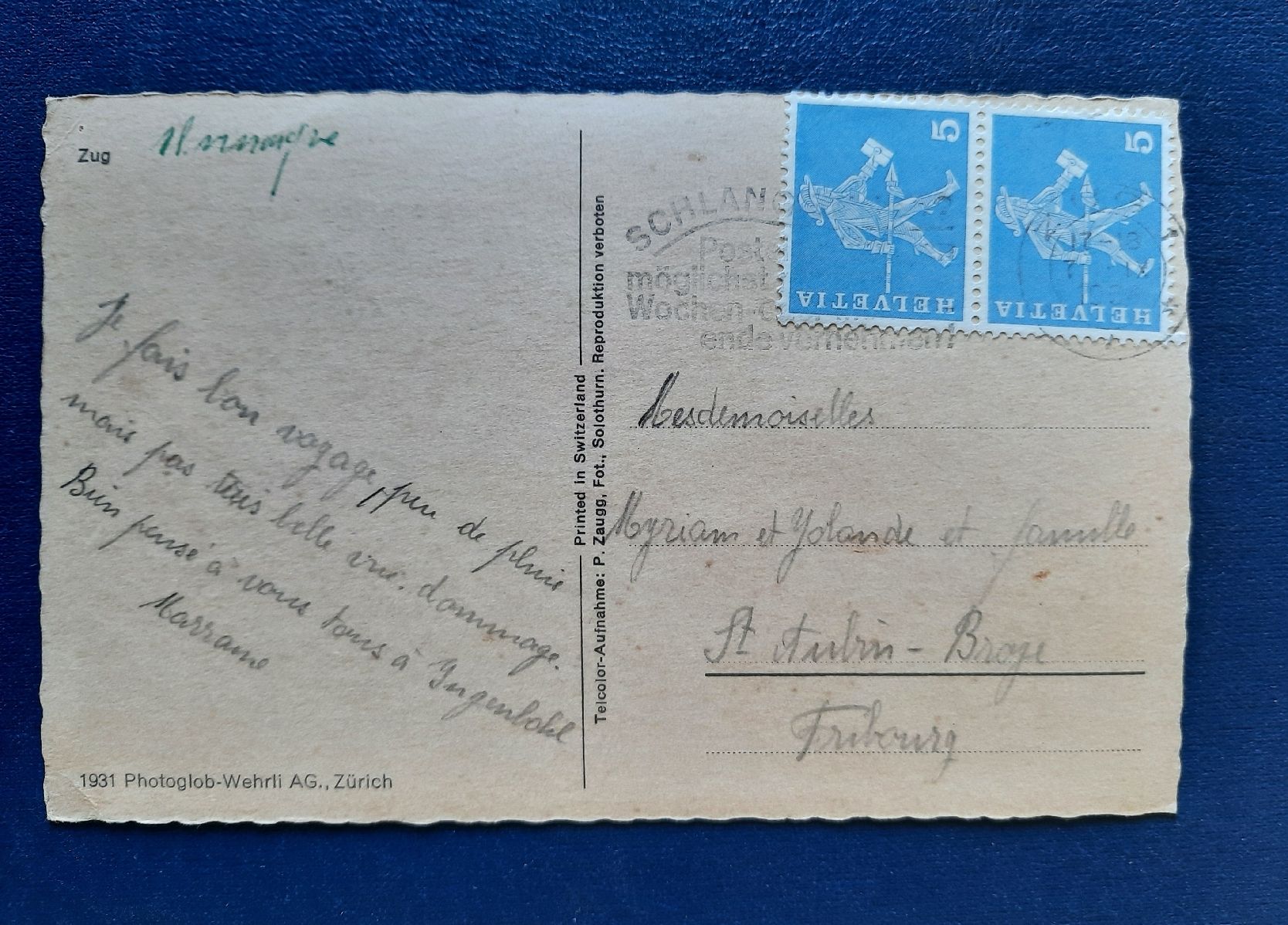 Cartoline postali: Ansichtskarte Zug, gestempelt – Usato da Marly venduto da neu-adlerauge65 1