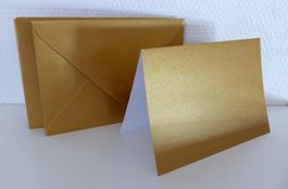 Set GOLD: B6 Format, Doppelkarten und Kuvert je 8 Stk.