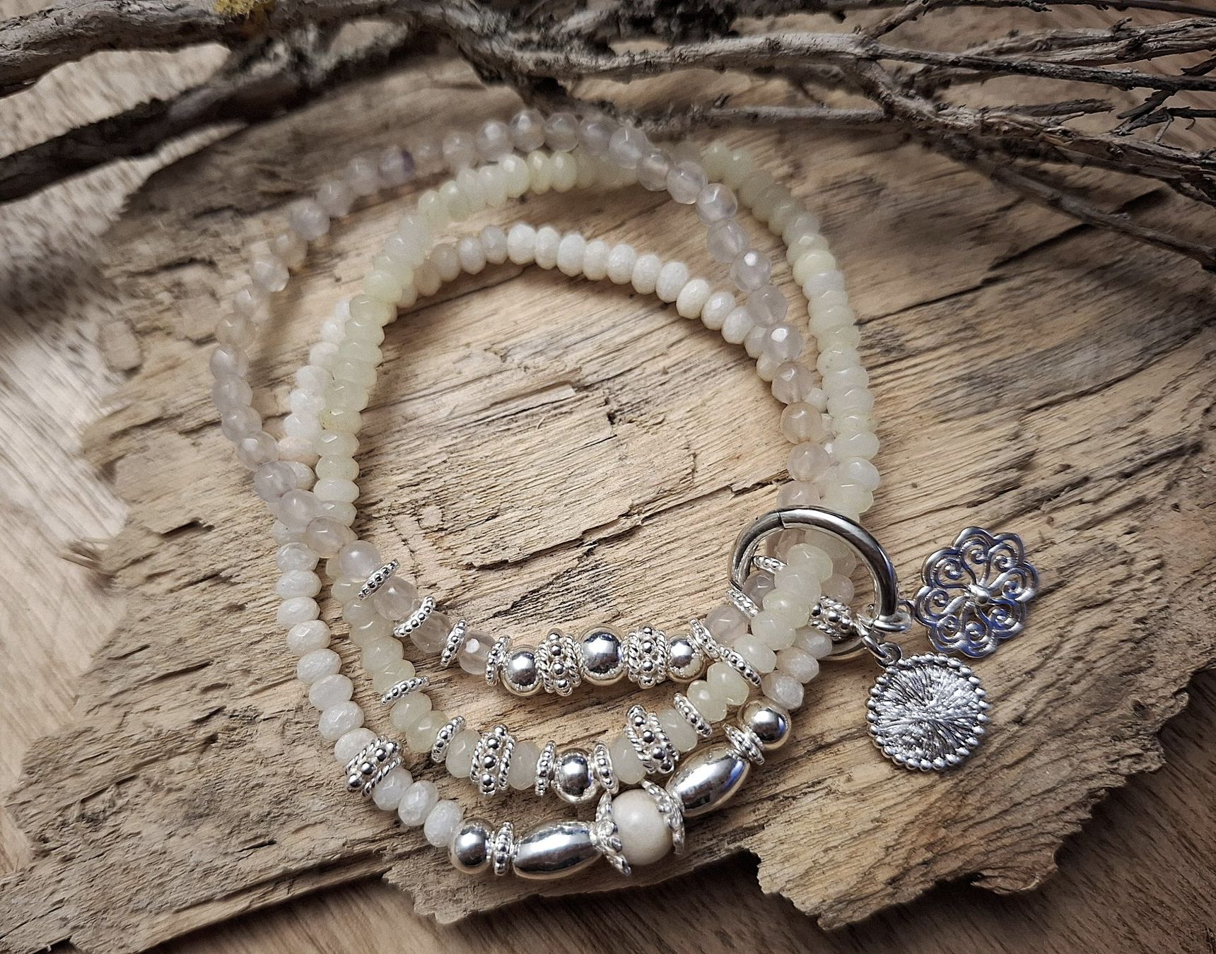 Bracciali & Braccialetti: ELENA - Jadearmband - Sterling Silber - écru – Nuovo e nell'imballaggio originale da Mühlethal venduto da nicita-modeschmuck 2