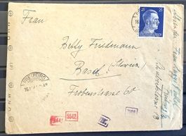 1943 Deutsches Reich - Zensurbrief Freiburg nach Basel