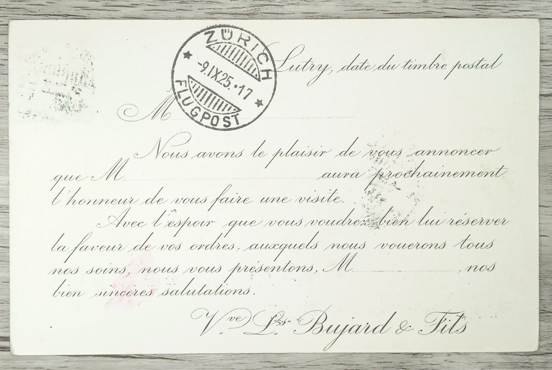 Tutti i francobolli: TR10 Carte Postale + Timbre Suisse 1925 – Usato da Cousset venduto da Patrick_Collections 1