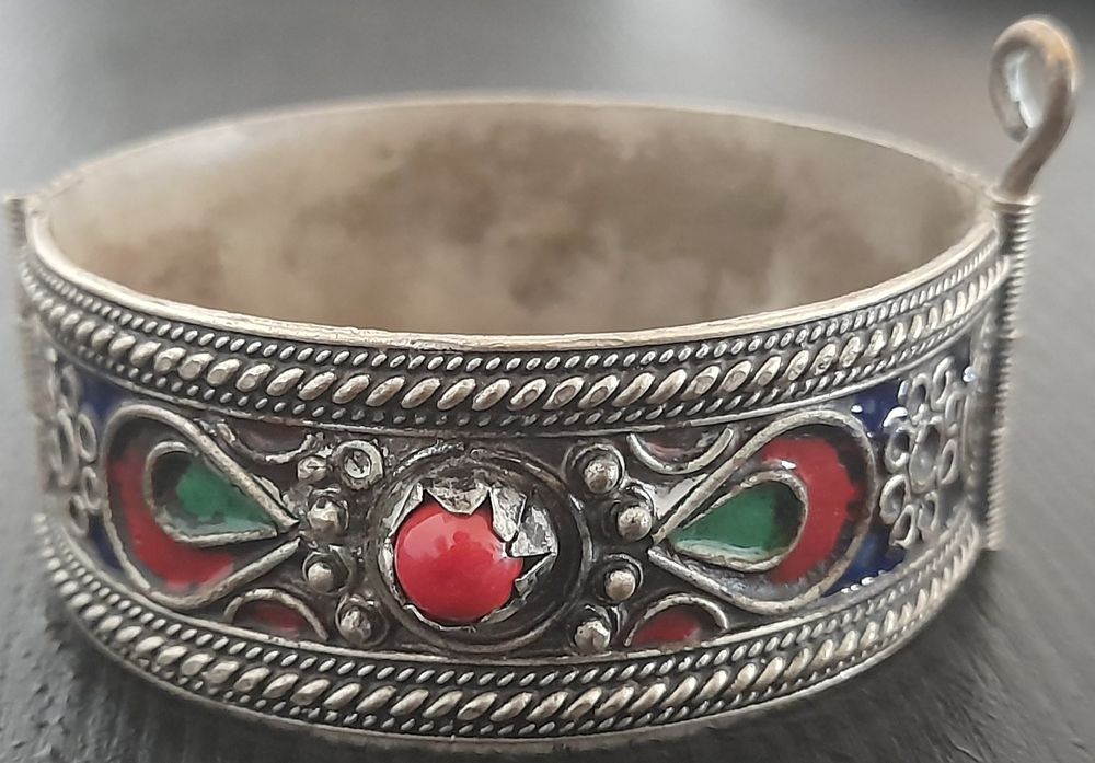 Bracelet En Métal Argenté Vintage Début 1900 - Occasion - Bijou Ancien