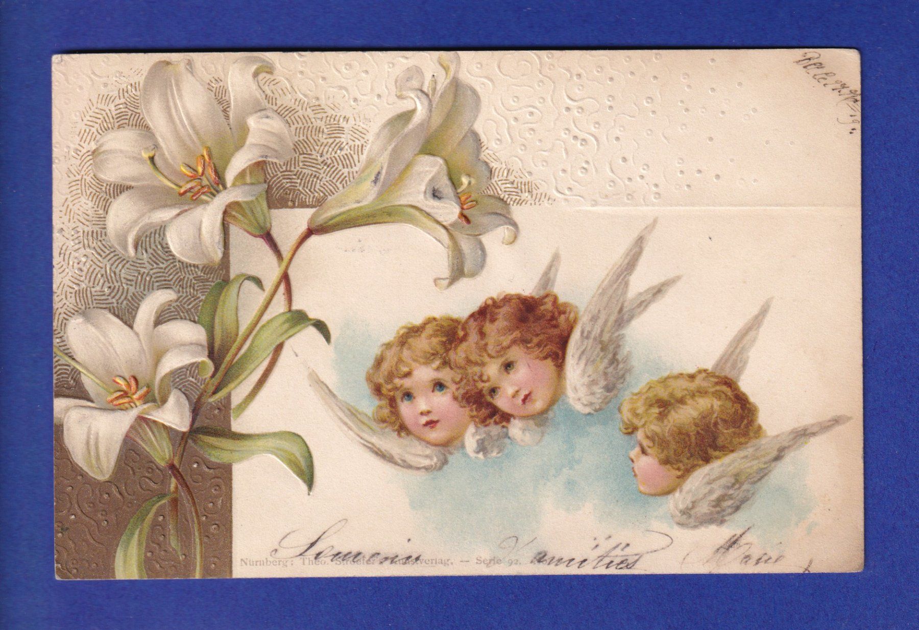 Cartes postales: ENFANT - Ange et lys – D'occasion à Pully par nicecards-shop