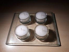 Glas Rechaud-Kerzenhalter für 4 Kerzen