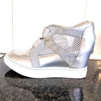 Coole silberne Plateau-Sneakers, Gr. 37.5 - 38