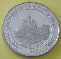 5 ECU Münze Liechtenstein 1993 - Schloss Gutenberg