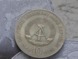 German Democratic Republic (DDR) 10 Mark 1966 K. F. Schinkel