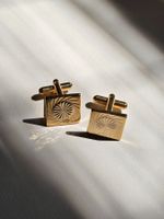 Manschettenknöpfe Gold Plated Diamond Cut Made in England