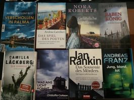 8 Krimi Romane verschiedene Autoren Taschenbuch Zustand gut