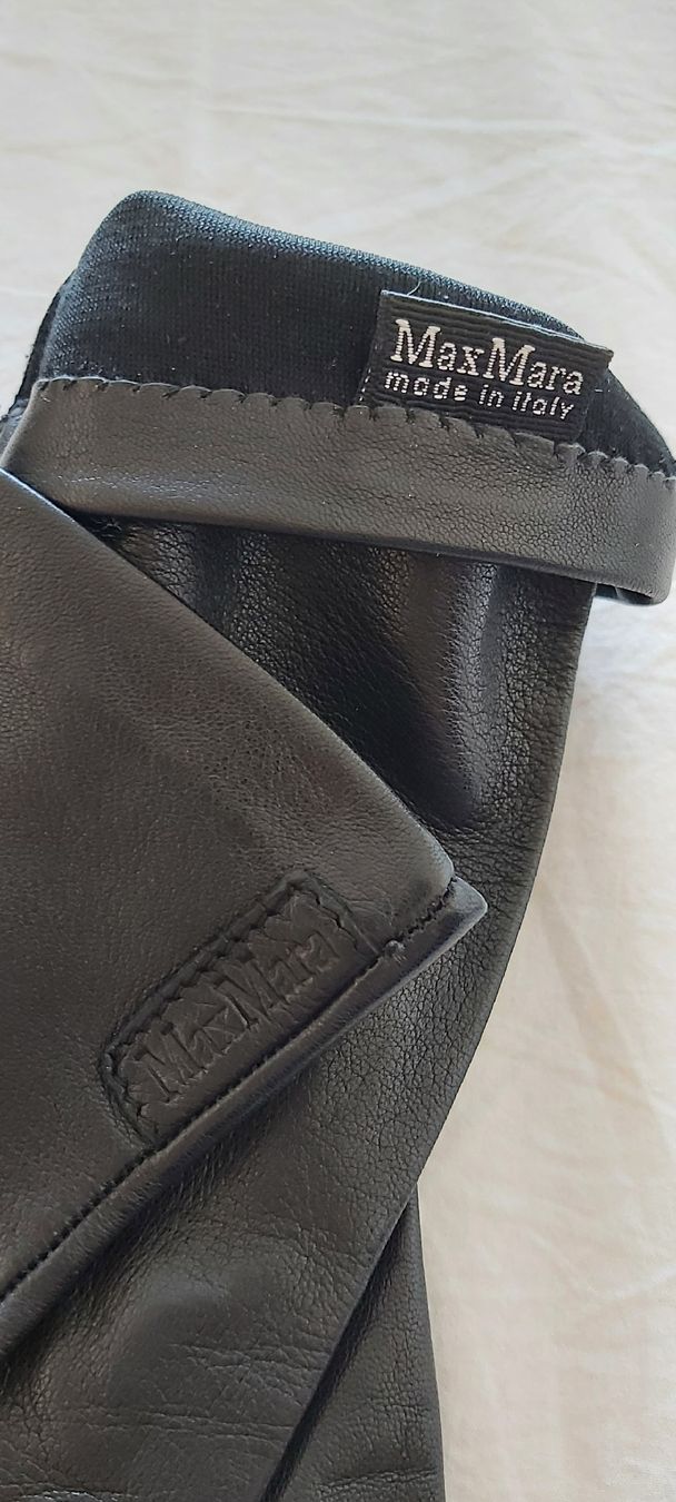 Max Mara Guanti & manicotti: Max Mara Lederhandschuhe für Damen – Nuovo (secondo la descrizione) da Basel venduto da lor60 1