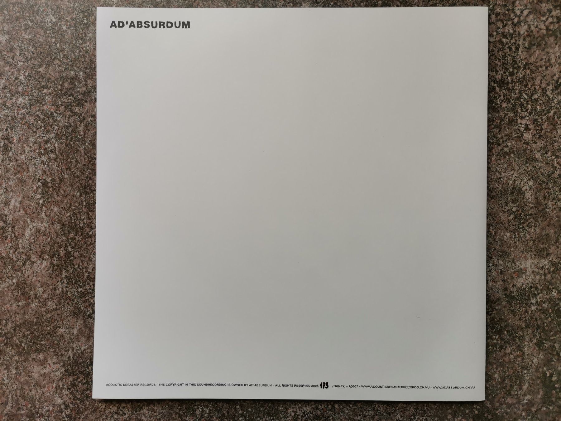 Dischi in vinile: Ad'absurdum / Many Stories One Take... – Nuovo (secondo la descrizione) da Biel / Bienne venduto da Music74 2