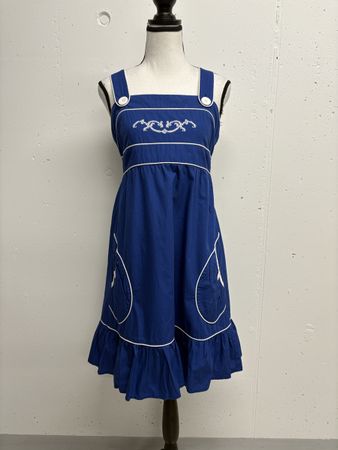 BB Dakota Kleid Gr. UK 10 38 Blau Weiss fifties