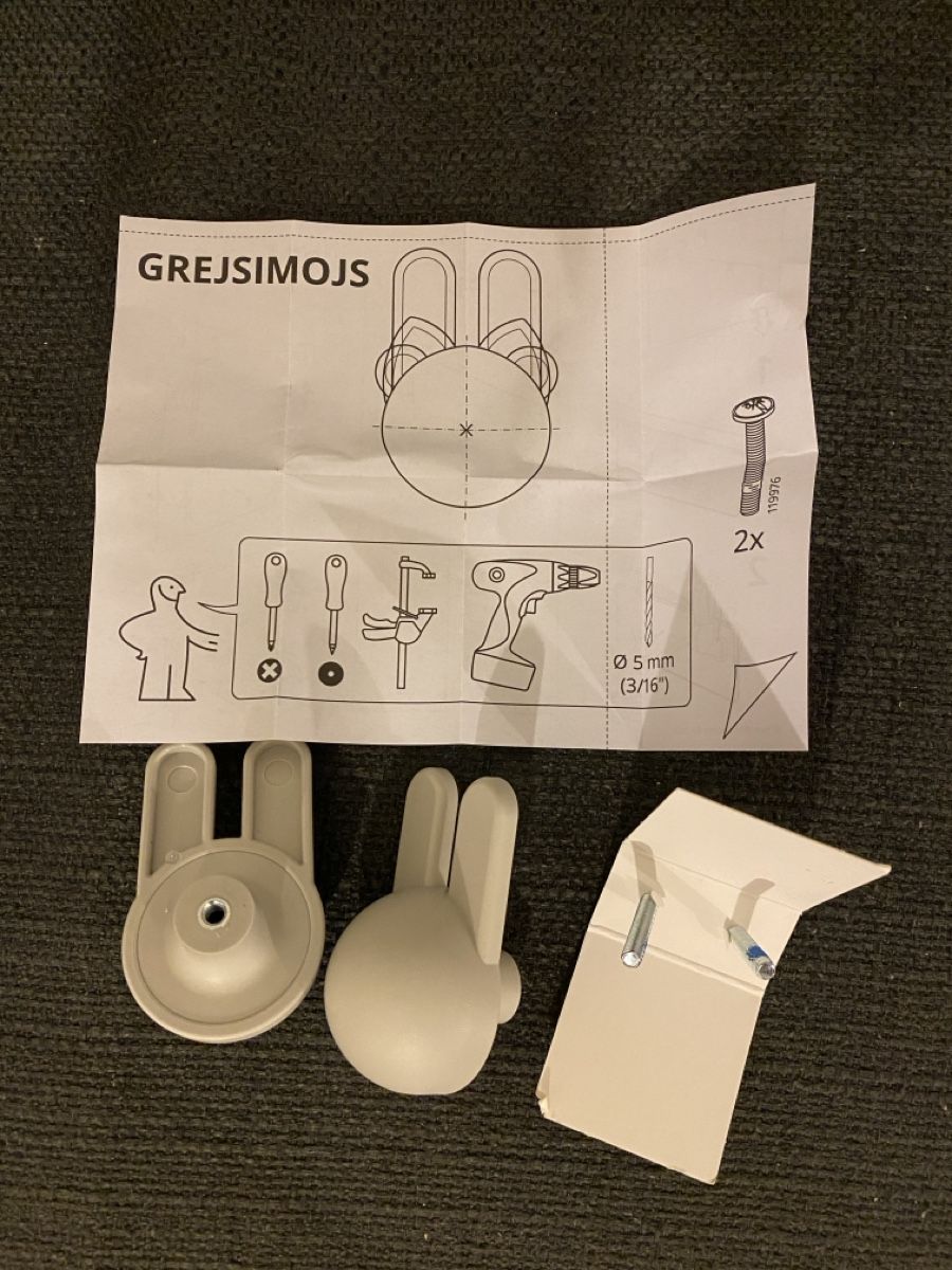 Ikea Alle Dekorationen: 1paire Boutons de porte IKEA Grejsimojs lapin gris – Neu und originalverpackt aus Lausanne von marcs3441 3