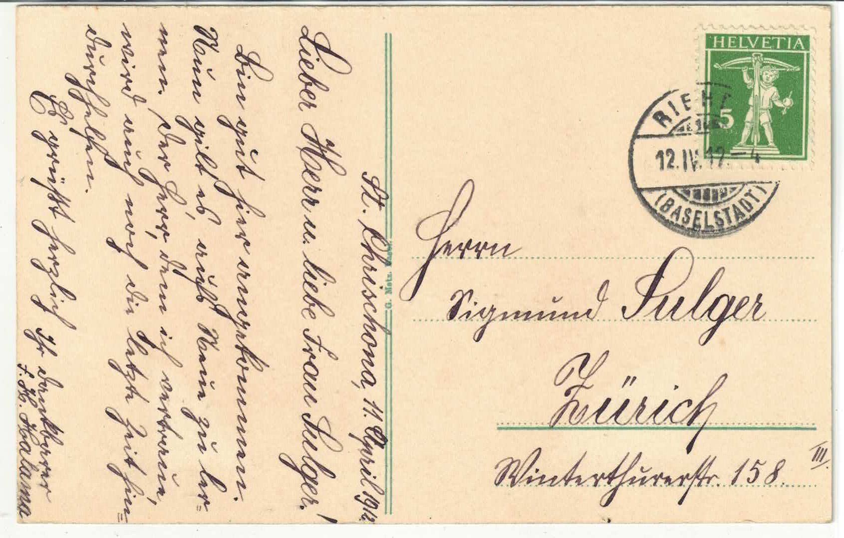 Cartoline postali: St. Chrischona - animee - Litho – Usato da Ettingen venduto da Kartenplanet 1