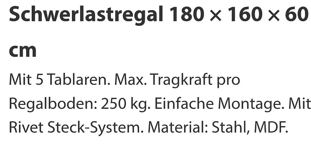 Scaffali: Schwerlastregal  – Usato da Chur venduto da Steiermark1974
