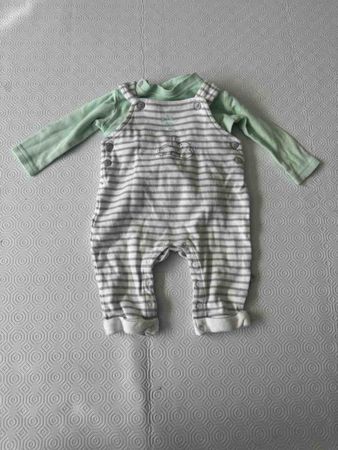 Baby Latzhose mit Langarmshirt gestreift Gr.62/68