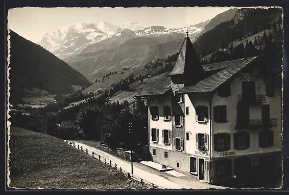Cartoline postali: Kiental, Blümlisalp mit Hotel Schönegg – Usato da Berlin venduto da bartko-reher