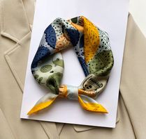 New 53cm Silk Scarf Floral Boho Print Virginia Blossoms