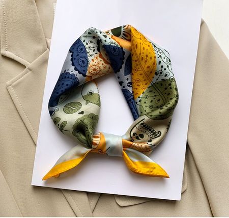 New 53cm Silk Scarf Floral Boho Print Virginia Blossoms