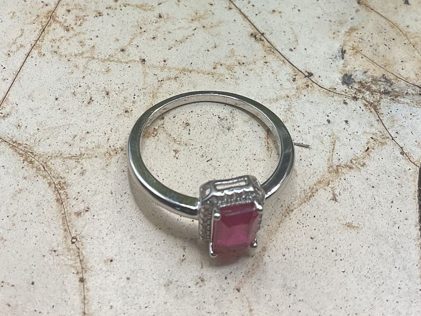 Anelli: Rubinring Silber, weissvergoldet, Gr. 55.25 – Nuovo (secondo la descrizione) da Luzern venduto da S.Kern01 1