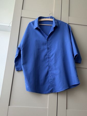 Bluse Damen Oversize blau Grösse L