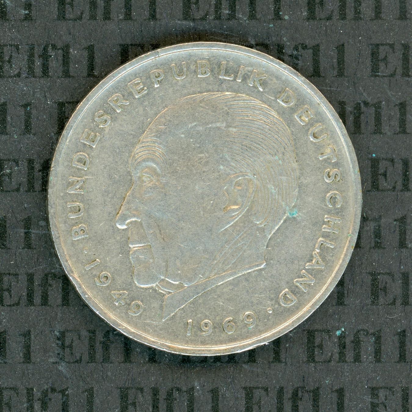 Tutti le monete: DEM___2.00 1973G Adenauer -vz 2 Deutsche Mark – Usato da Widnau venduto da Elf11 1