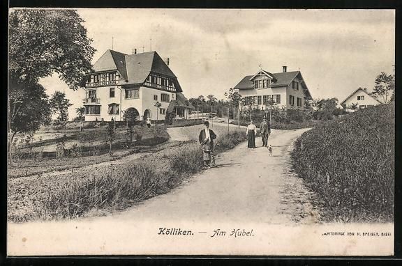 Cartoline postali: AK Kölliken, Am Hubel mit Villen, 1908 – Usato da Berlin venduto da bartko-reher