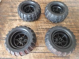 lego 44772c02 lot de 4 pièces Black Wheel 56mm D. x 34mm