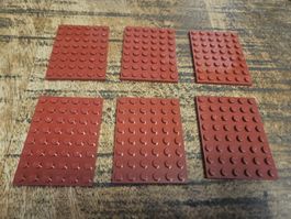 lego 3036 lot de 6 pièces Dark Red Plate 6 x 8