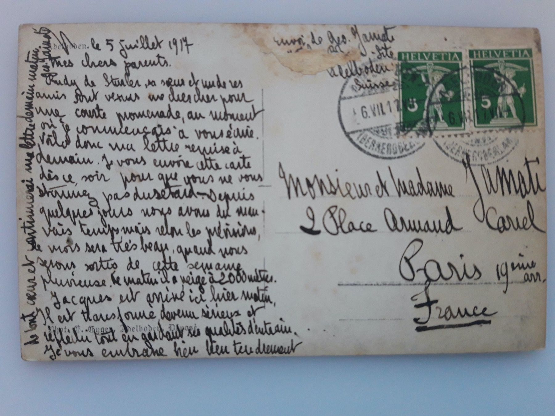 Cartoline postali: Adelboden Engstligenfälle 1917 – Usato da Sargans venduto da nicsam1815 1