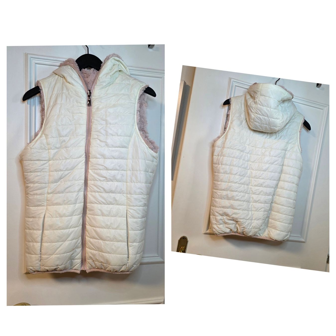Gilet & Giacche senza maniche: Weste M beidseitig creme/rosa Kapuze – Usato da Wald ZH venduto da CapLux 2