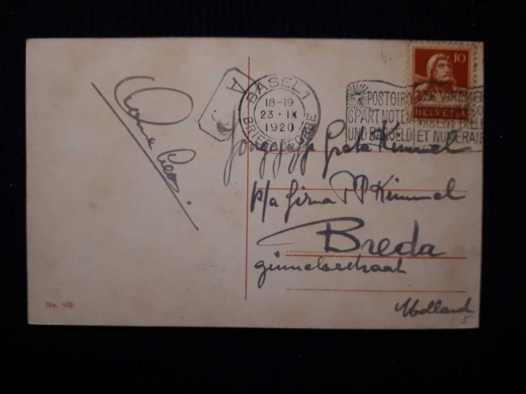 Cartoline postali: BASEL 1920 - MIT MANGEL – Usato da Ponto Valentino venduto da giorgia06 1