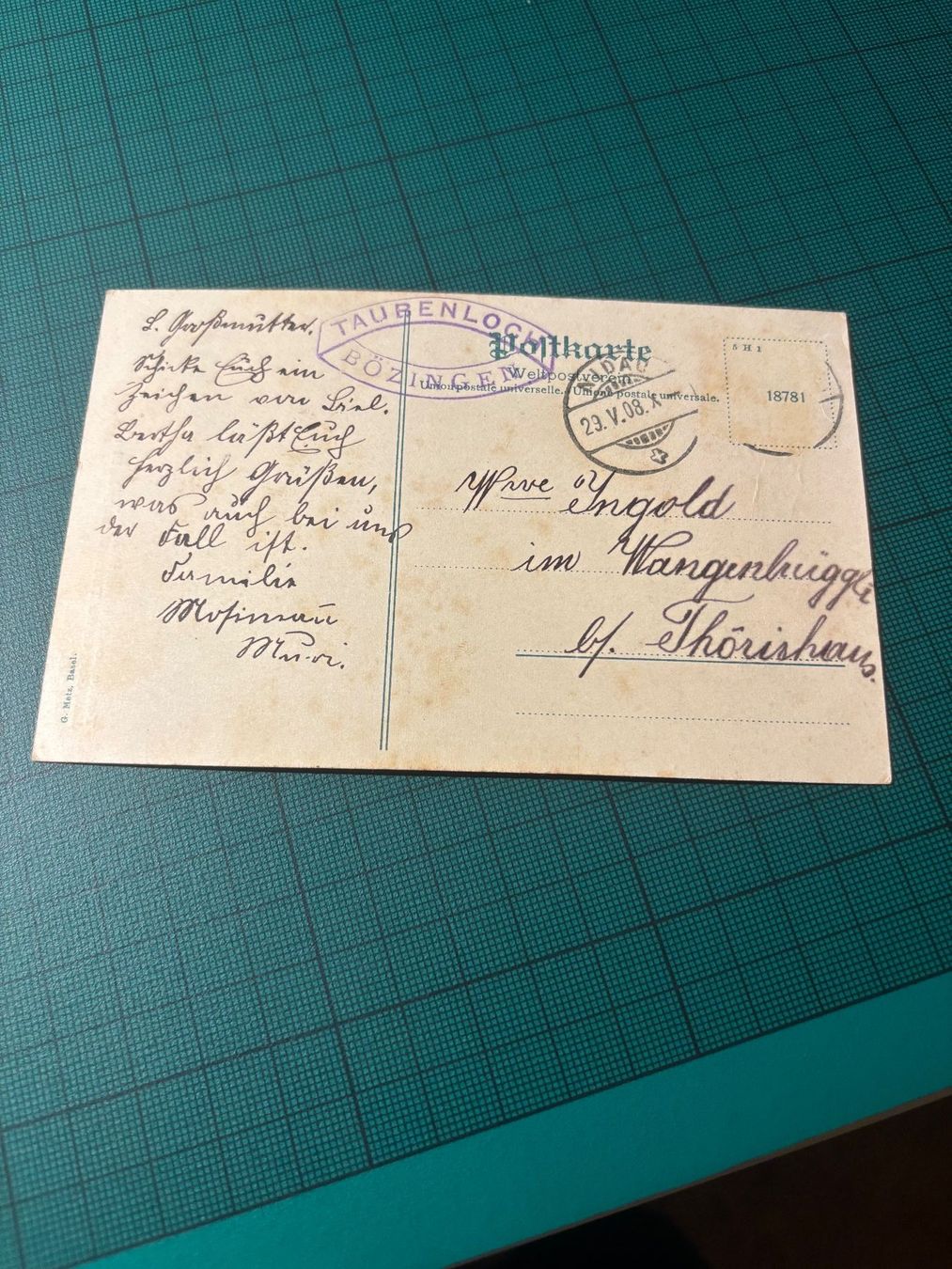 Cartoline postali: AK Taubenlochschlucht 1908 ohne BM – Usato da Utzenstorf venduto da Rose0303 2