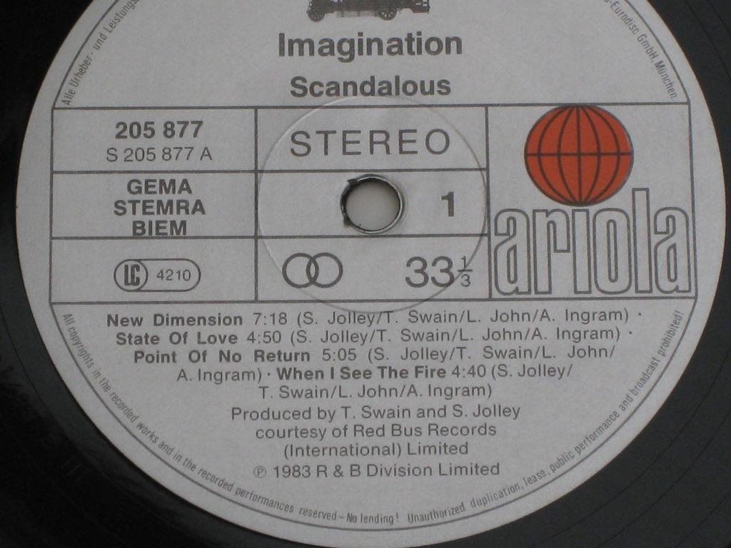 Vinyles: LP - IMAGINATION - SCANDALOUS – D'occasion à Steckborn par Quo7 2