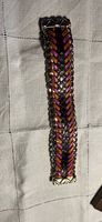 Echtleder (Python)  Armband mit goldenen Kettendetails