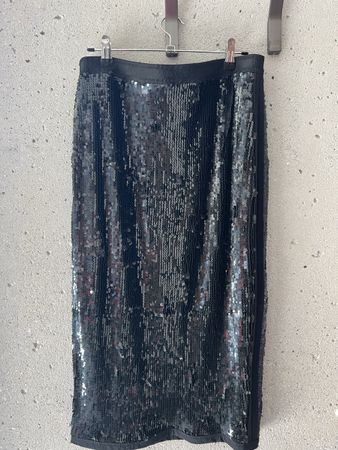 Marc Cain Pailletten-Rock Schwarz Midi Gr. 40 / N4 – 