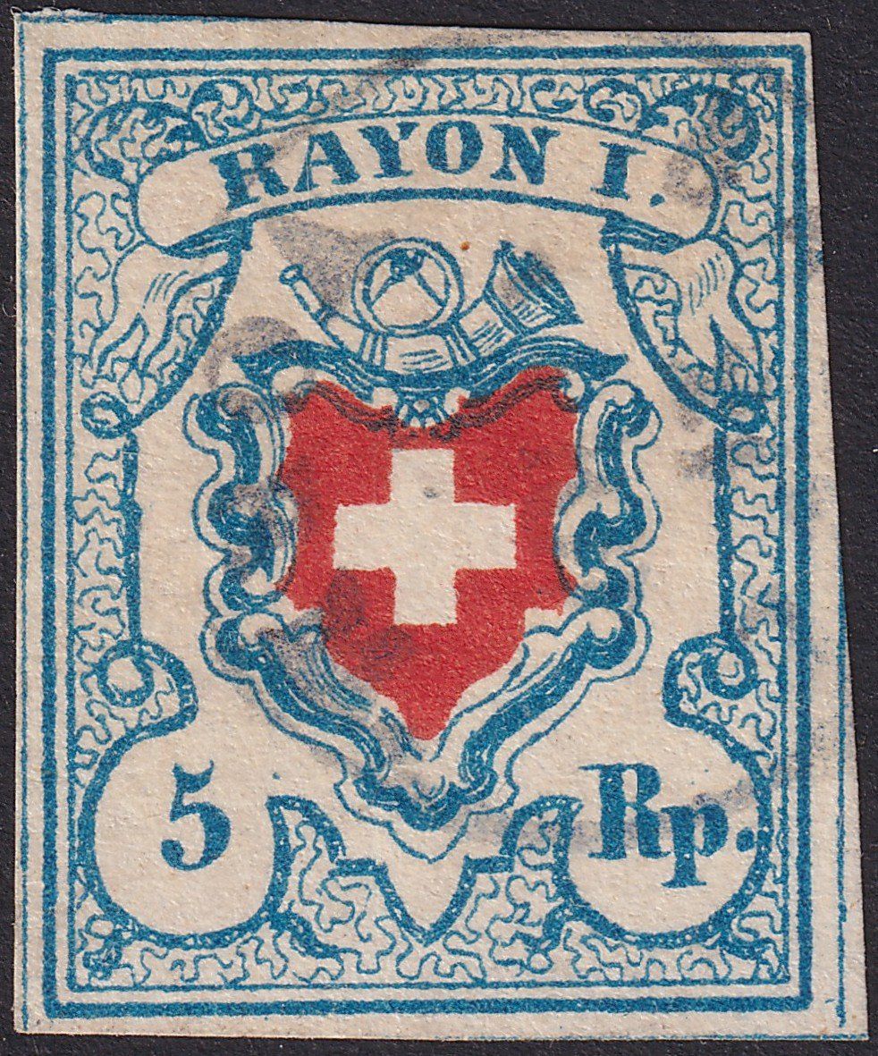 Alle Briefmarken: 17II (Rayon I) T.29 C1-RO, violett-blauer Stempel BASEL ! R! – Gebraucht aus Sursee von Luzernerraute
