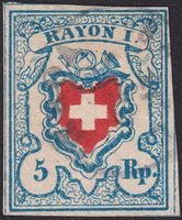17II (Rayon I) T.29 C1-RO, violett-blauer Stempel BASEL ! R!