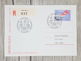 CL12 Carte Postale + Timbre Suisse 1982 Thème Aviation