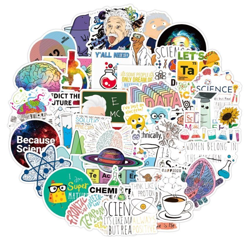 Sticker: Wissenschaft Science Einstein Physik Fun 50 tlg Stickerset – Nuovo e nell'imballaggio originale da Dättlikon venduto da easythings 4