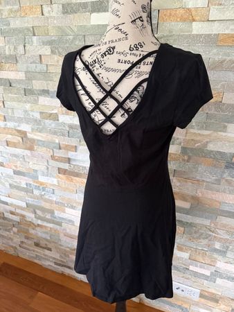 ★black Sommerkleid mit schickem Rückendesign★GrL-XL Strech